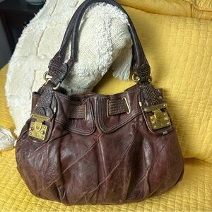 Vintage Juicy Couture Y2K Burgundy Leather Shoulder Bag